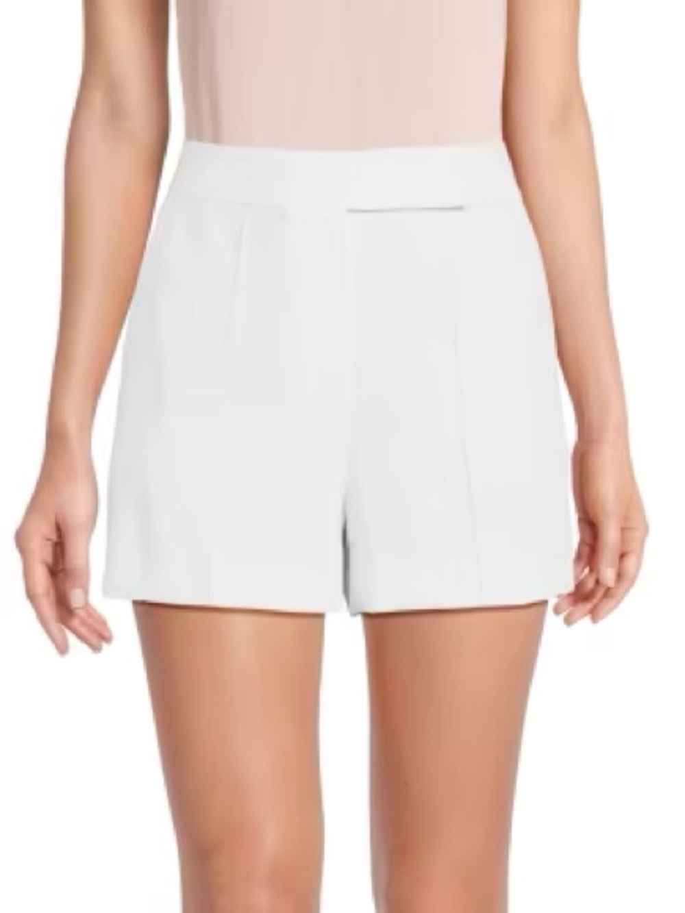NWT Alice + Olivia Dylan White Tailored Pleat Front Shorts Size 8